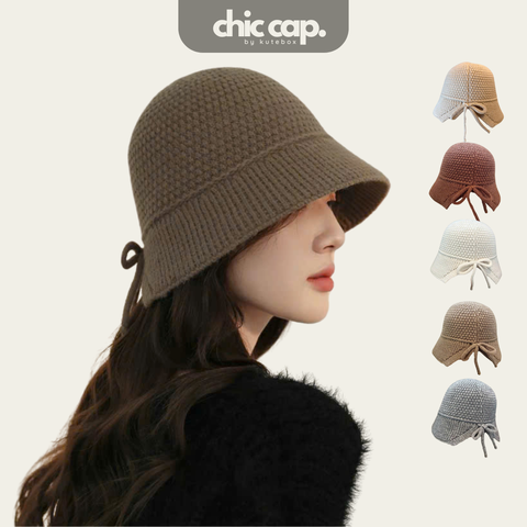 Mũ Nón Len Thắt Nơ Xẻ Vành Thời Trang CC49