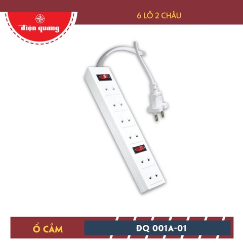 Ổ Cắm Điện Quang ĐQ 001A-01 (6 Lỗ 2 Chấu)