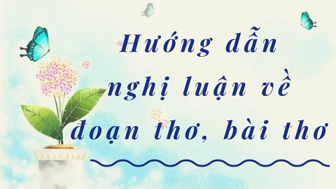 HƯỚNG DẪN NGHỊ LUẬN VỀ ĐOẠN THƠ, BÀI THƠ