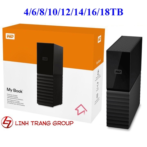 Ổ cứng gắn ngoài USB3.0 WD My Book 4TB 6TB 8TB 10TB 12TB 14TB 16TB 18TB - chính hãng nhập khẩu - bảo hành 3 năm