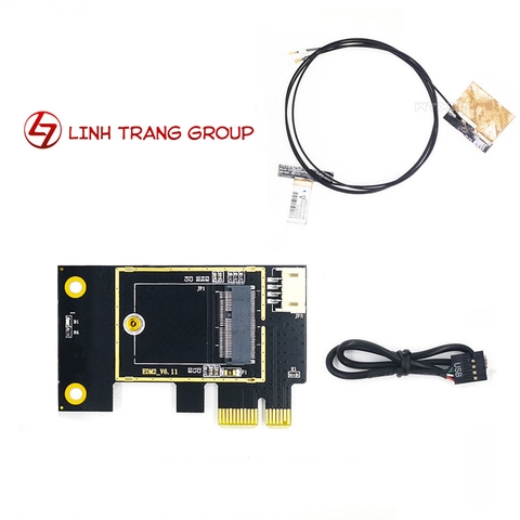 Adapter PCI-E gắn card wifi + bluetooth cho máy tính để bàn - PK127