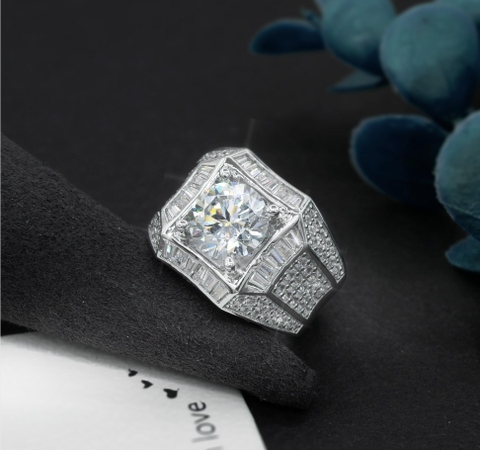 Nhẫn nam dá tròn viền xung quanh 1711VG31R