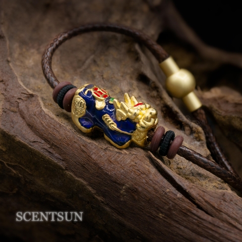 Lắc tay Tỳ Hưu Bạc xi Vàng 24K - Khóa đồng