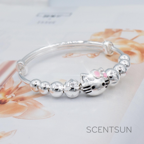 Lắc tay bạc trẻ em '' Hello Kitty'' B1CD40702