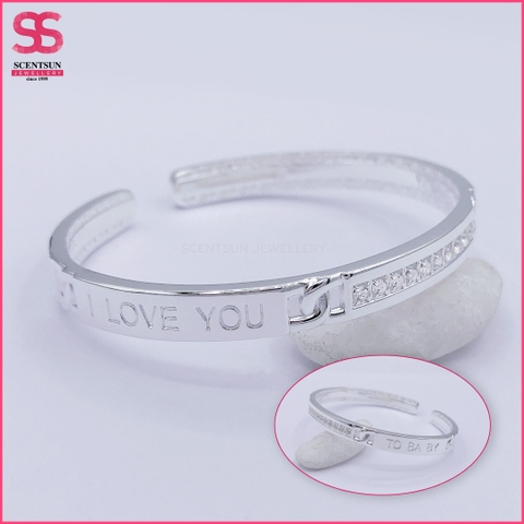 Lắc tay bạc '' I LOVE YOU ''