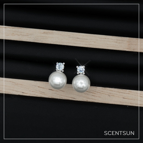 Khuyên tai ngọc trai đính đá nhỏ cao cấp A4832AS24E