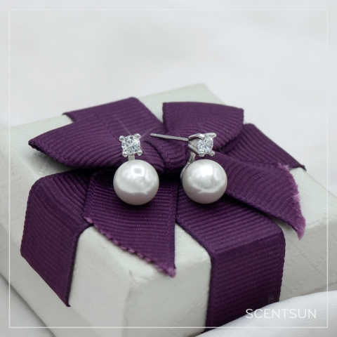 Khuyên tai ngọc trai đính đá nhỏ cao cấp A4832AS24E