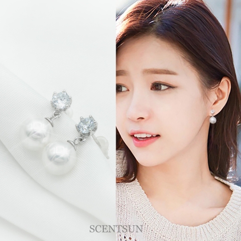 Khuyên nụ đính đá thả ngọc trai FMES34P