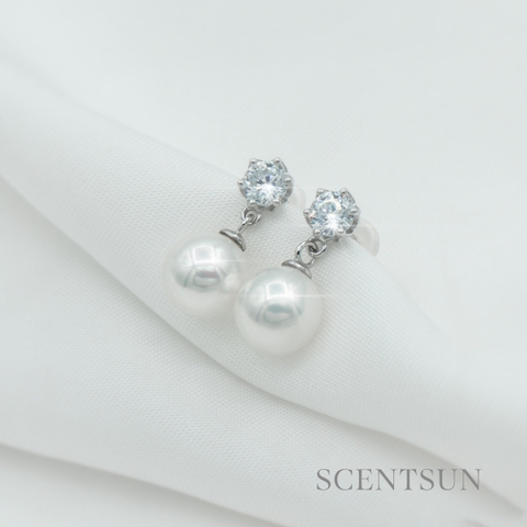 Khuyên nụ đính đá thả ngọc trai FMES34P