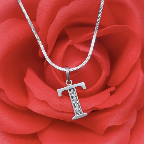 MẶt dây chuyền bạc chữ T A2..7MS21P