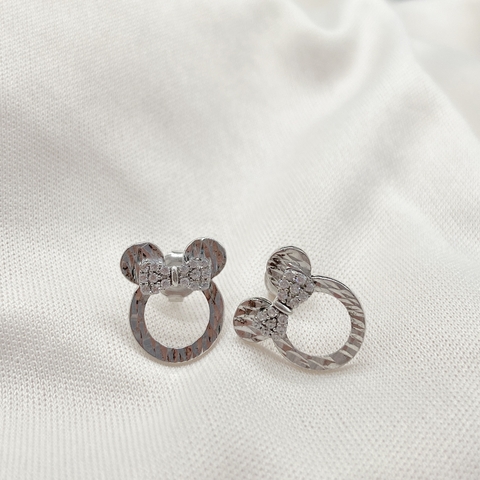 Khuyên tai bạc Mickey phay nơ 5454VG29E
