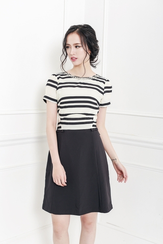 Đầm công sở cổ V phối nút, váy dự tiệc Hàn Quốc nữ trẻ trung, chất liệu mềm  mịn cao cấp | Shopee Việt Nam