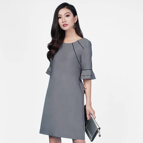 Váy Đầm Xoè Hoa Tone Hồng Đậm Đẹp Sang Trọng Cao Cấp Akina Dress