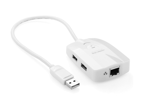 20259-Bộ chia 3 cổng USB 2 to LAN - 1 cổng Ethernet 10/100Mbps UGREEN 20259