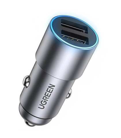 Bộ sạc xe hơi ra 2 cổng sạc - Công suất 18W Ugreen 50592