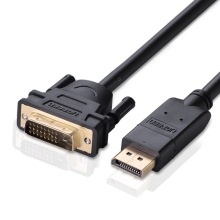 10242-Dây cáp DisplayPort đực sang DVI-D (24+1) đực hỗ trợ 1920x1200 dài 1M UGREEN DP103 10242 (Đen)