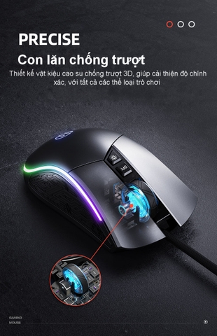 Chuột Gaming Có Dây inphic PW6 LED RGB 16,8 triệu màu cho game thủ chuyên nghiệp - Chính Hãng