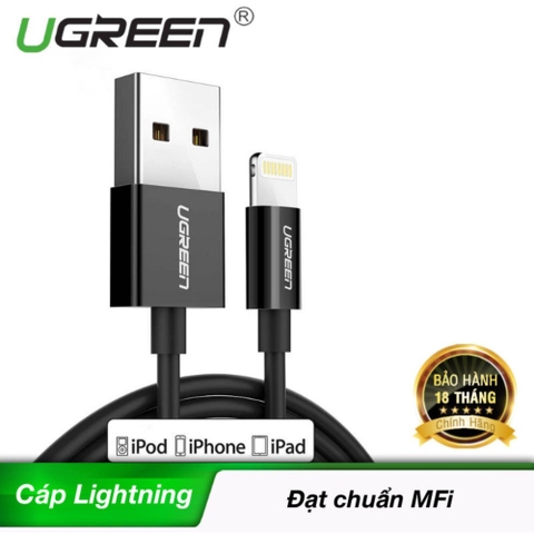 Cáp USB Lightning MFi dùng cho iPhone 5/5s/6/6s iPad/iPod dài 2m UGREEN US155 10472