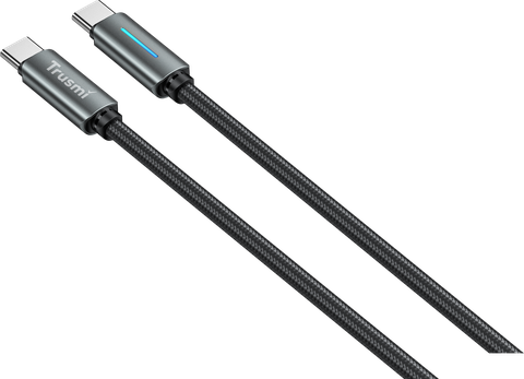 CA35-092-Trusmi Cáp bện LED 60W/20W C to C/L - Đen C-L