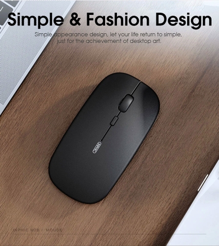 Chuột Bluetooth INPHIC M2B Bluetooth 5.0 Phong Cách Macbook Có Thể Sạc Lại - Hàng Chính Hãng Bảo hành 12 tháng 1 đổi 1