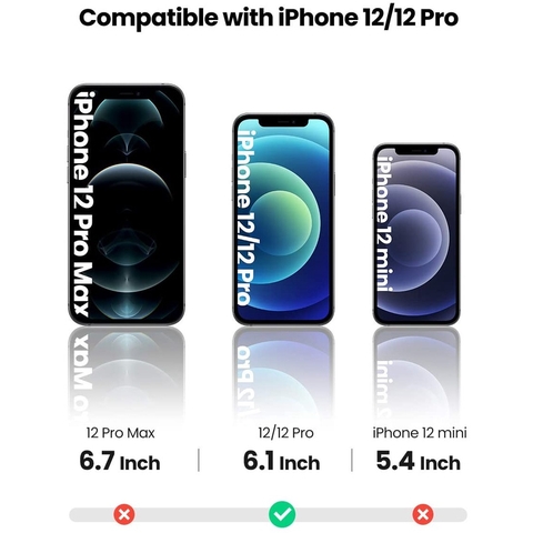 Ốp lưng trong suốt UGREEN 10533 iPhone 12/iPhone 12 Pro, trong suốt chống va đập, có sạc nhanh - Hàng chính hãng 10533
