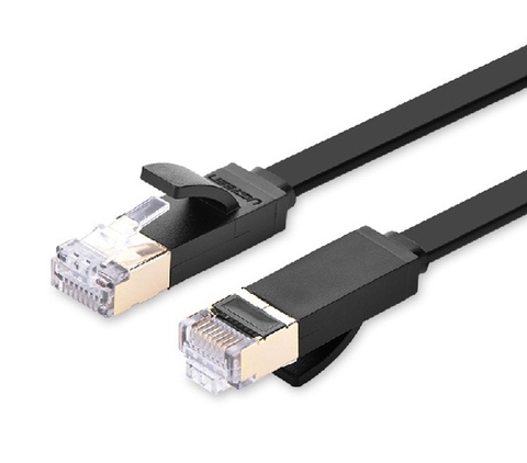 11264-Dây mạng 2 đầu đúc Cat7 STP Patch Cords dạng dẹt NW106-8M-Đen-NW106