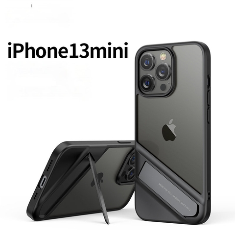 Ốp lưng kèm giá đỡ điện thoại iPhone UGREEN - Khung kim loại, vỏ TPU trong suốt chống trầy xước, bám vân tay - Dành cho iPhone 13, iPhone 13 Pro, iPhone 13 Pro Max - 90149-iP13mini-black