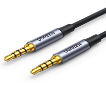 20497-Dây âm thanh 3.5mm UGREEN AV183 - 2 đầu giắt kết nối mạ vàng, vỏ bện vải mềm mại, dài 1.5m - 20497 đen