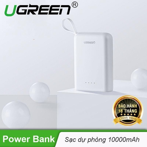 60197-Pin sạc dự phòng 10000mAh màu trắng Ugreen PB133