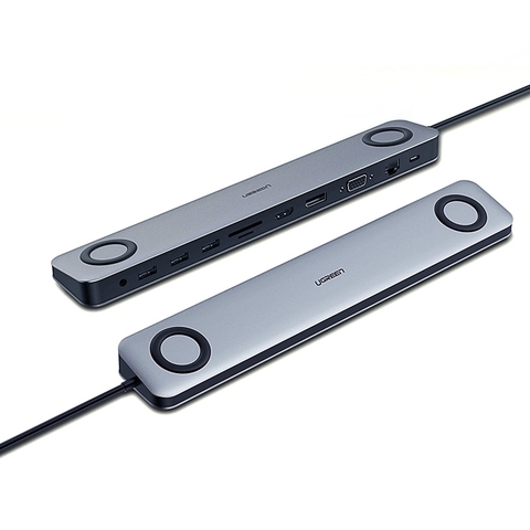 60188-Bộ chuyển đổi USB-C sang 3*USB 3.0+HDMI/VGA+RJ45+SD&TF (60188)