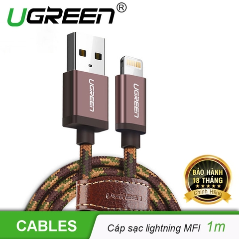 40689-UGREEN USB 2.0 to Lightning cable with braid_Coffee_1M