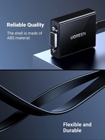 Cáp chuyễn HDMI to VGA Cao Cấp Ugreen 60738 60739 CM270 Hàng phân phối chính hãng - Đen