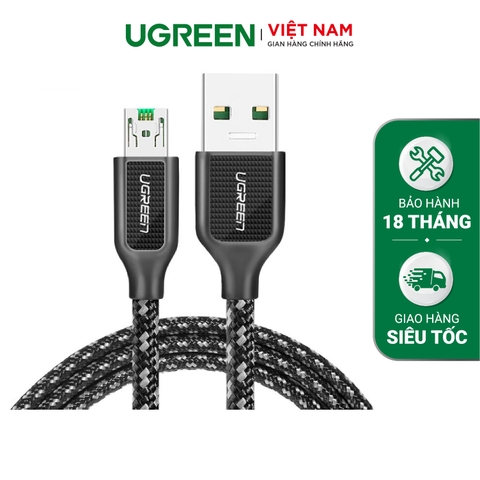 Cáp sạc nhanh Micro USB UGREEN US271 Sạc nhanh 5V/4A, truyền tải dữ liệu tốc độ cao - Đen-Micro USB Oppo-0.5