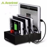 Khay bàn sạc 4 cổng USB tương thích với các loại máy tính bảng, điện thoại di động phiên bản cũ và mới AVANTREE CGPS-TR618-B-EU A2176 (màu đen) Black