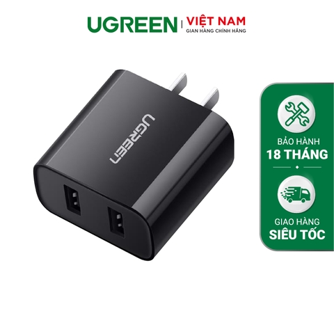 20327-UGREEN Dual USB Wall Charger 3.4A (Black)
