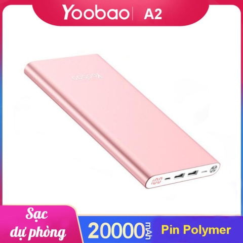 Yo_5216-Sạc dự phòng Yoobao Polymer Slim 20000mAh A2 - Hãng phân phối chính thức - Pink - 15001-20000mAh