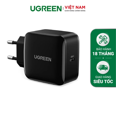 Bộ sạc nhanh PD 65W cổng USB C UGREEN CD217 70817 chân EU