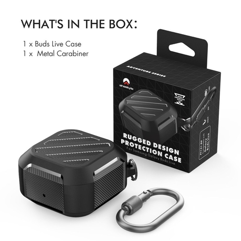 Ốp Case bảo vệ Galaxy Buds Và Buds Pro AHA STYLE AMAZON - Chống va đập, trầy xước - Hàng chính hãng Xanh đen