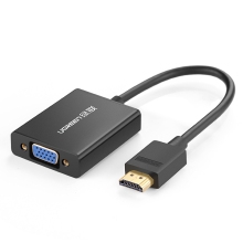 40233-Cáp chuyển đổi HDMI sang VGA+3.5mm Audio+nguồn micro USB dài 15CM UGREEN MM102 40233