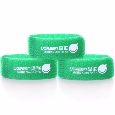 1 bộ (15 chiếc - tương đương 5 túi) - Dây dán Velcro tiện dụng dài 17,8cm UGREEN 20314 (màu xanh lá cây) - bộ