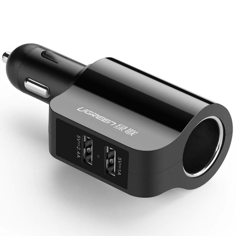 20394-Sạc điện thoại/máy tính bảng 2 cổng USB 2.0 trên ô tô UGREEN CD115 20394