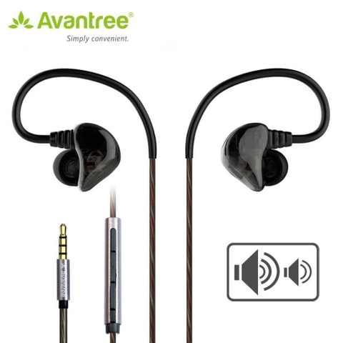 Tai nghe nhét trong tai kèm Mic có nút điều khiển âm lượng (In-Ear monitor Earphones - D18) chính hãng Avantree A2762 A2762 màu đen