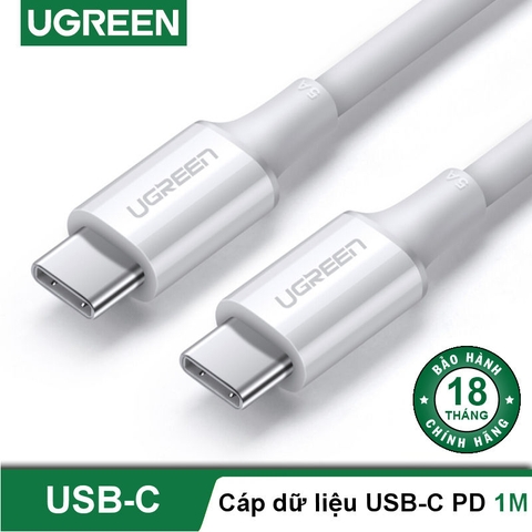 60551-UGREEN Type C Male to Type C Male 2.0 5A Data Cable White US300 - 1m