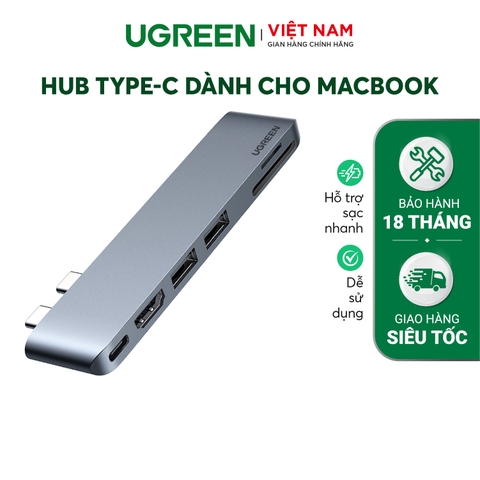 Hub USB type C mở rộng cổng HDMI, PD, Sd/TF - 2xUSB3.0, USB C UGREEN CM380 80856