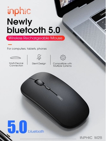 Chuột Bluetooth INPHIC M2B Bluetooth 5.0 Phong Cách Macbook Có Thể Sạc Lại - Hàng Chính Hãng Bảo hành 12 tháng 1 đổi 1