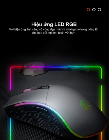 Chuột Gaming Có Dây inphic PW6 LED RGB 16,8 triệu màu cho game thủ chuyên nghiệp - Chính Hãng