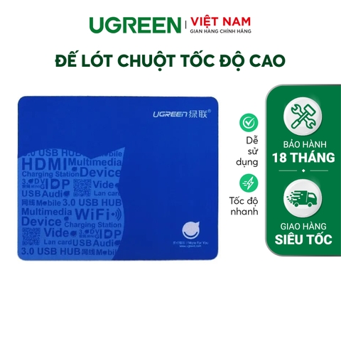 Đế lót chuột UGREEN LP12 tốc độ cao kích thước 360x280x4mm và 260x210x2mm UGREEN LP126 - Blue