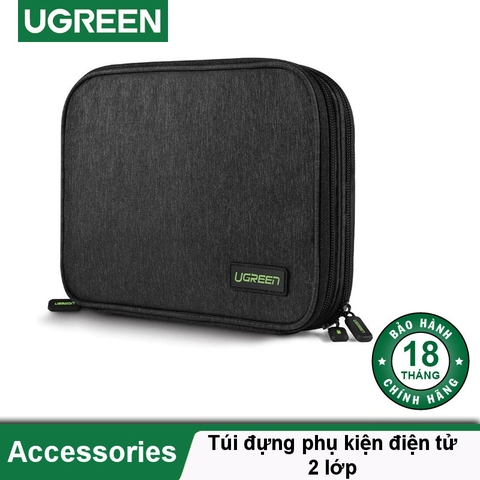 50147-Túi 2 lớp tiện ích đựng phụ kiện UGREEN 50147 - Kích thước 24.5x17.5x5 cm Chống shock, chống trầy xước