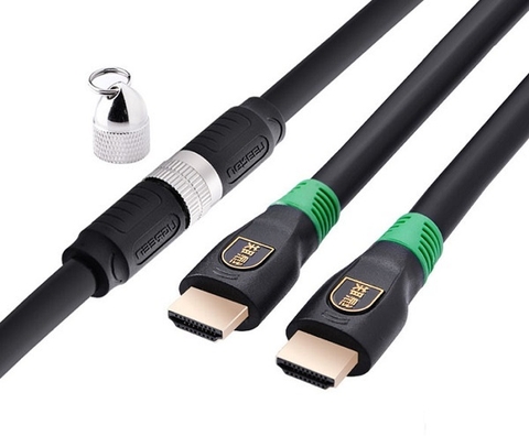 10286-Cáp kỹ thuật HDMI ra DIN 19P mạ vàng, bạc HD125-8M-Đen-HD125