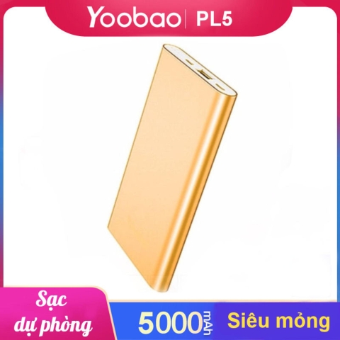 Yo_3083-Sạc dự phòng Yoobao Polymer 5000mAh PL5 - Hãng phân phối chính thức - Gold - 1000-5000mAh
